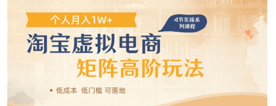 虚拟电商进阶玩法，可多店矩阵倍增收益