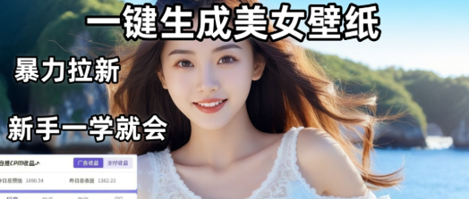 利用AI一键生成壁纸拉新，两分钟制作一个作品!