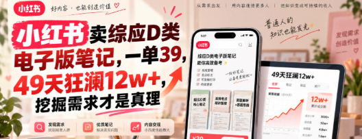 小红书卖综应D类电子版笔记，挖掘需求才是真理