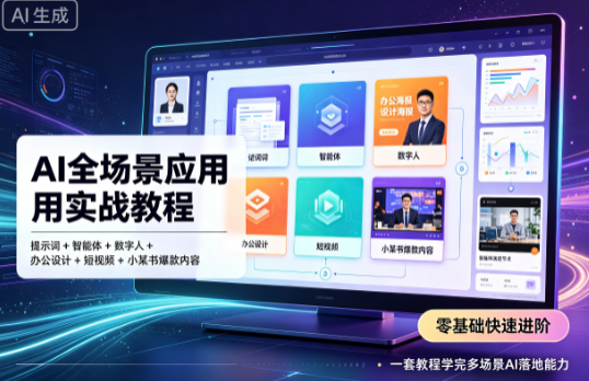 AI全场景应用实战教程，零基础快速进阶