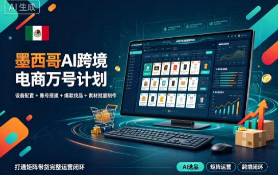 墨西哥AI跨境电商万号计划，打通矩阵带货完整运营闭环