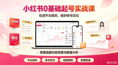 小红书0基础起号实战课：吃透平台规则，做好账号定位