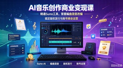 AI音乐创作商业变现，搞定版权发行与账号商业运营