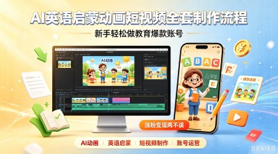实操教学，AI英语启蒙动画短视频全套制作流程