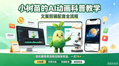 小树苗的AI动画科普教学，一天1k+
