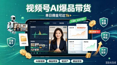 视频号AI 爆品带货，单日佣金可达 1k+