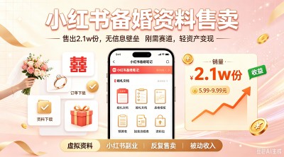 小红书备婚资料售卖，售出 2.1w 份，无信息壁垒