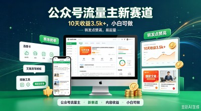 公众号流量主新赛道，10 天收益 3.5k+，小白可做