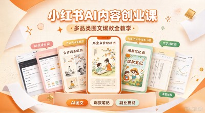 2026小红书 AI 内容创业课，多品类图文爆款全教学