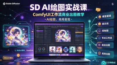 SD AI 绘图实战课，ComfyUI 工作流商业出图教学
