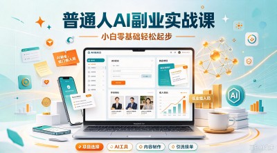 普通人 AI 副业实战课，小白零基础轻松起步