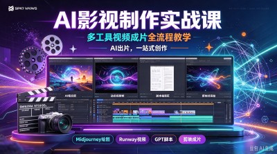 AI 影视制作实战课，多工具视频成片全流程教学