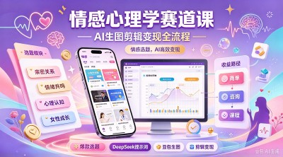 情感心理学赛道课，AI 生图剪辑变现全流程