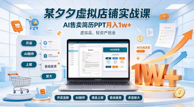 拼多多虚拟店铺实战课，AI 售卖简历 PPT 月入 1w+