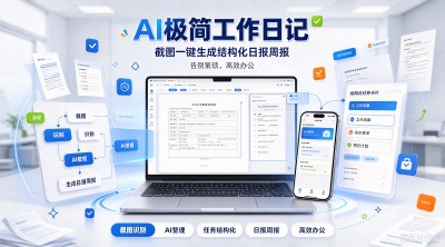 AI 极简工作日记工具，截图一键生成结构化周报日报