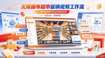 无限画布促销视频工作流，批量制作抖音 TikTok 带货短片