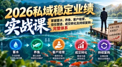 2026私域稳定业绩实战课，成交转化及持续复购完整体系