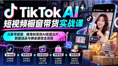 TikTok AI短视频橱窗带货实战课