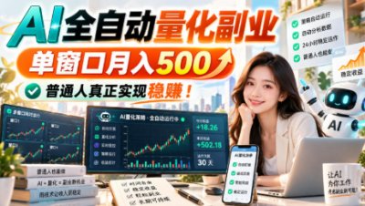 AI全自动量化副业，单窗口月入500