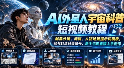 AI外星人宇宙科普短视频教程