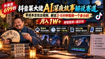 AI深夜故事解说赛道：月入1W+附智能体+提示词