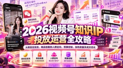 2026视频号知识IP投放运营全攻略