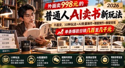 2026普通人AI卖书新玩法：不露脸、不囤货