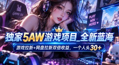5AW游戏蓝海项目_拉新一个30米